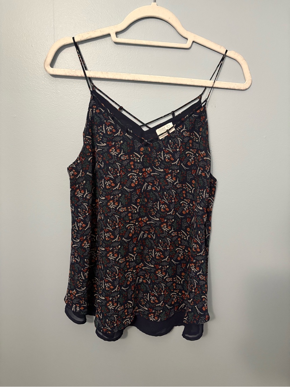 Sienna Sky Navy Floral Paisley Spaghetti Strap Cami